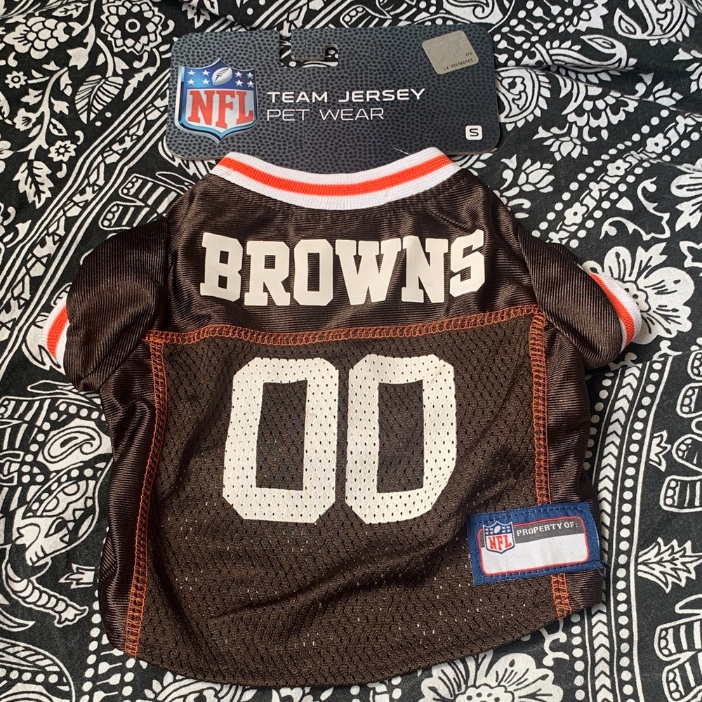 NFL Browns Pet Jersey in Brown and White